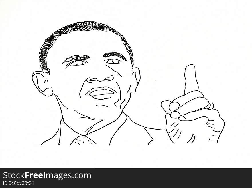 A drawing of President Obama