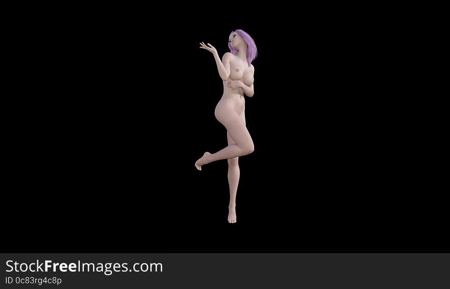 3D Render of Nude Girl &x28;001&x29; made in Daz 3D Studio 4.9