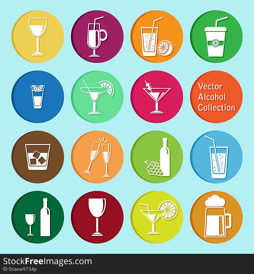 Vector collection: alcohol icons