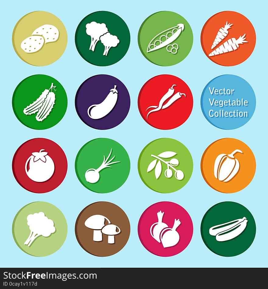 Vector collection of vegetable icons