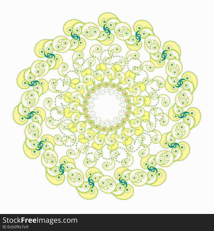 Symmetrical circular pattern on a white. vector illustrator