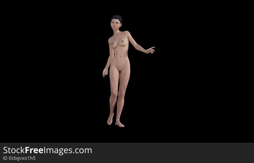 3D Render of Nude Girl &x28;003&x29; made in Daz 3D Studio 4.9