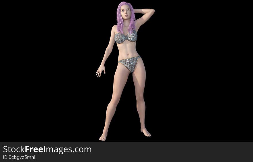 3D Render Of Pose Girl &x28;001&x29; Made In Daz 3D Studio 4.9