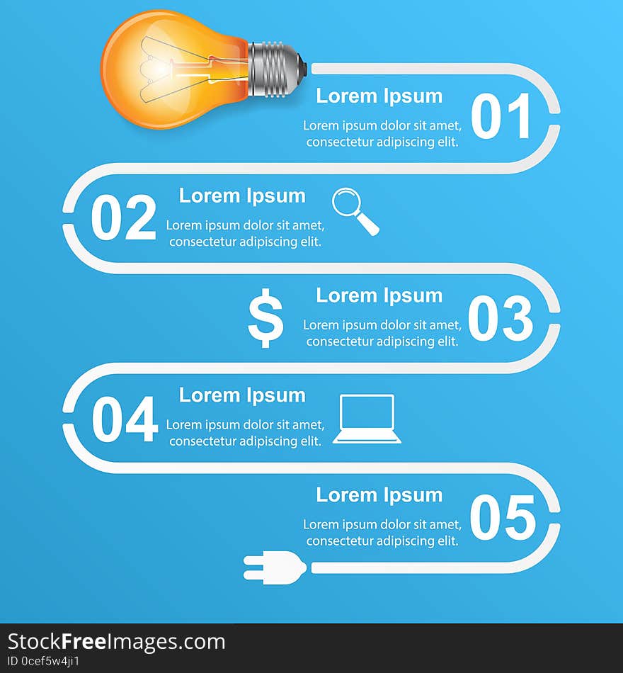 Business Infographics Origami Style Vector Illustration. Bulb Ic