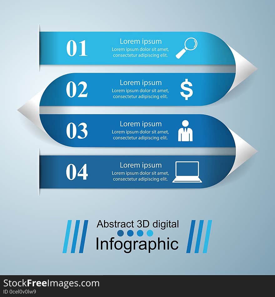 3D Infographic Design Template And Marketing Icons.