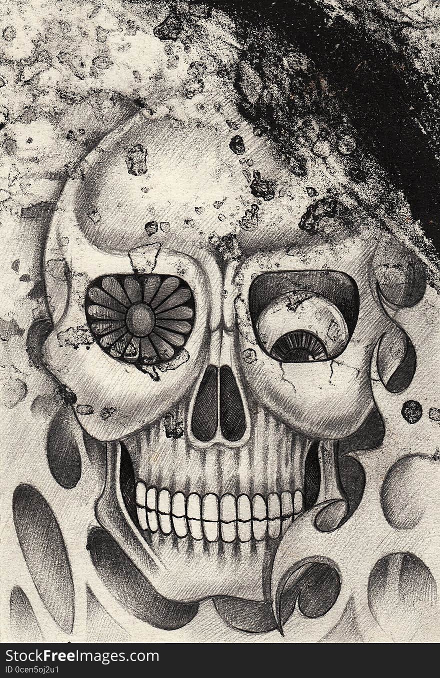 Art skull tattoo.