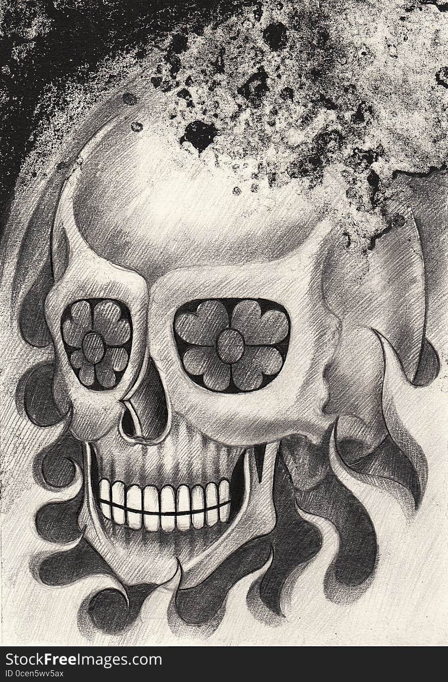 Art Skull Tattoo.