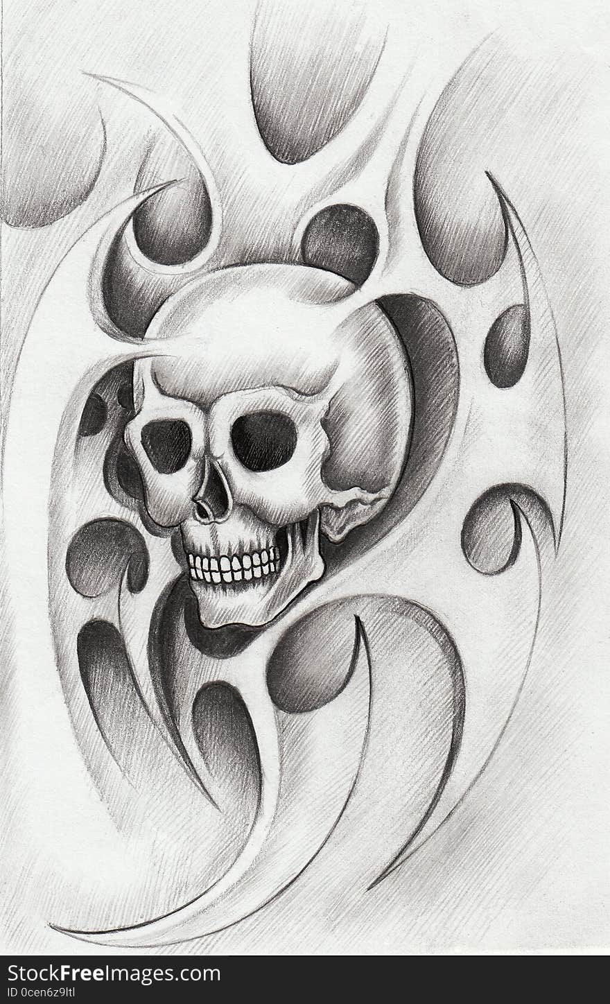 Art skull tattoo.