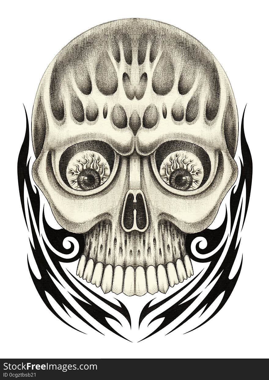 Art skull tattoo.