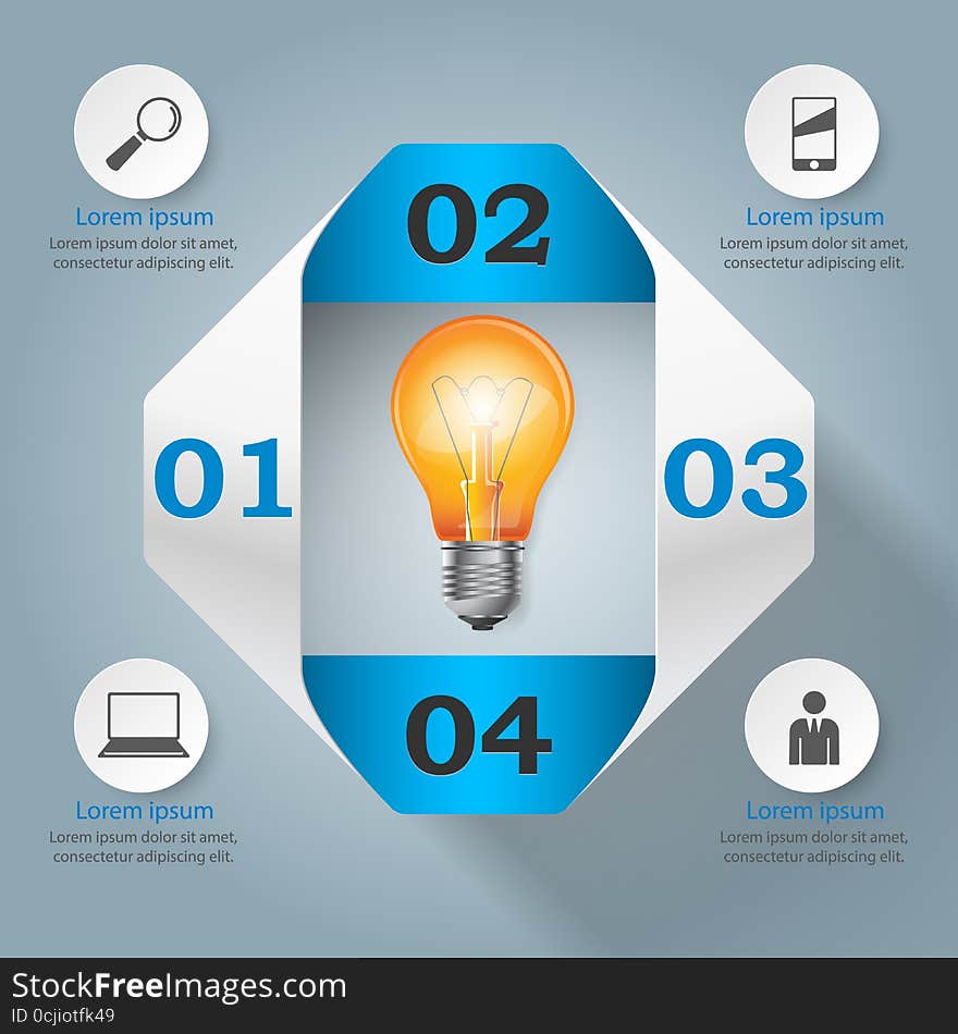 Infographic design template and marketing icons. Bulb icon. Light icon. Infographic design template and marketing icons. Bulb icon. Light icon.