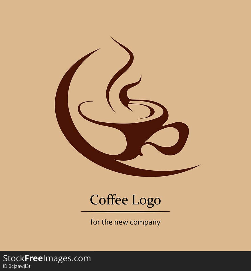 Coffee logo isolated on gray background