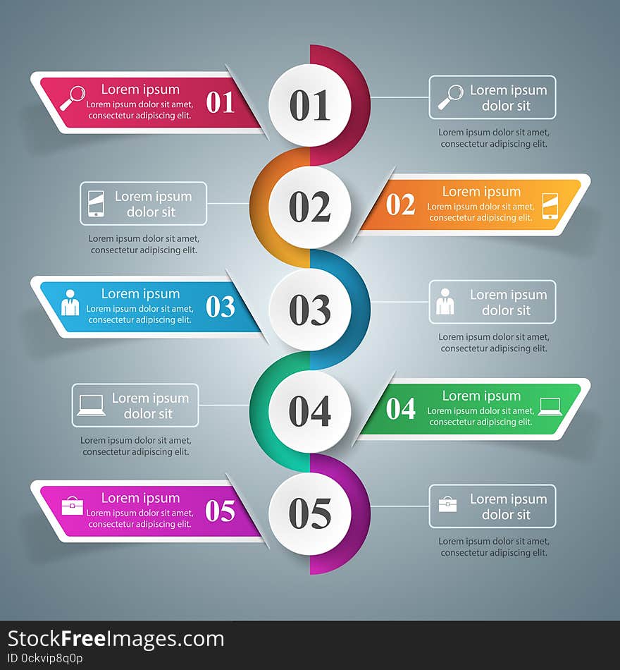 3D Infographic Design Template And Marketing Icons.