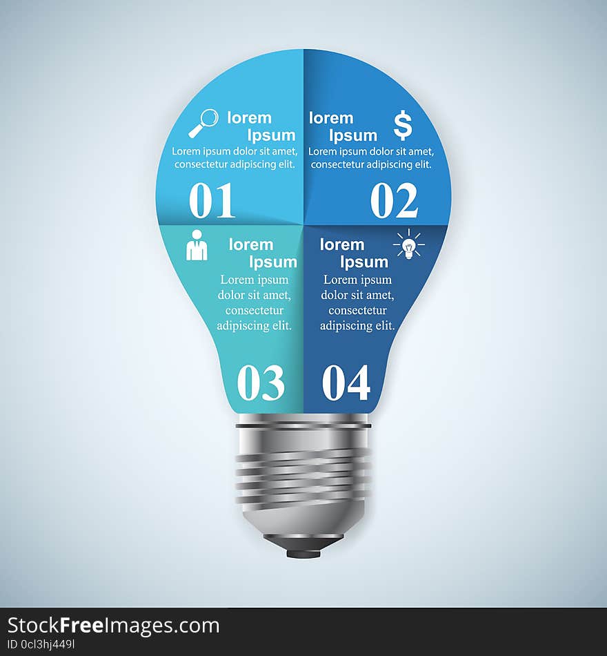 Business Infographics origami style Vector illustration. Bulb ic