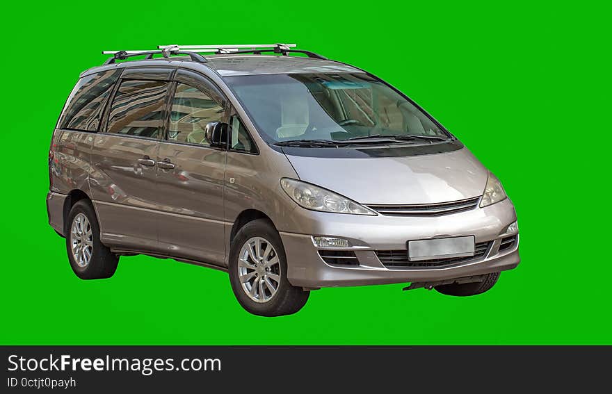 Toyota Minibus isolated on a green background. Toyota Minibus isolated on a green background.