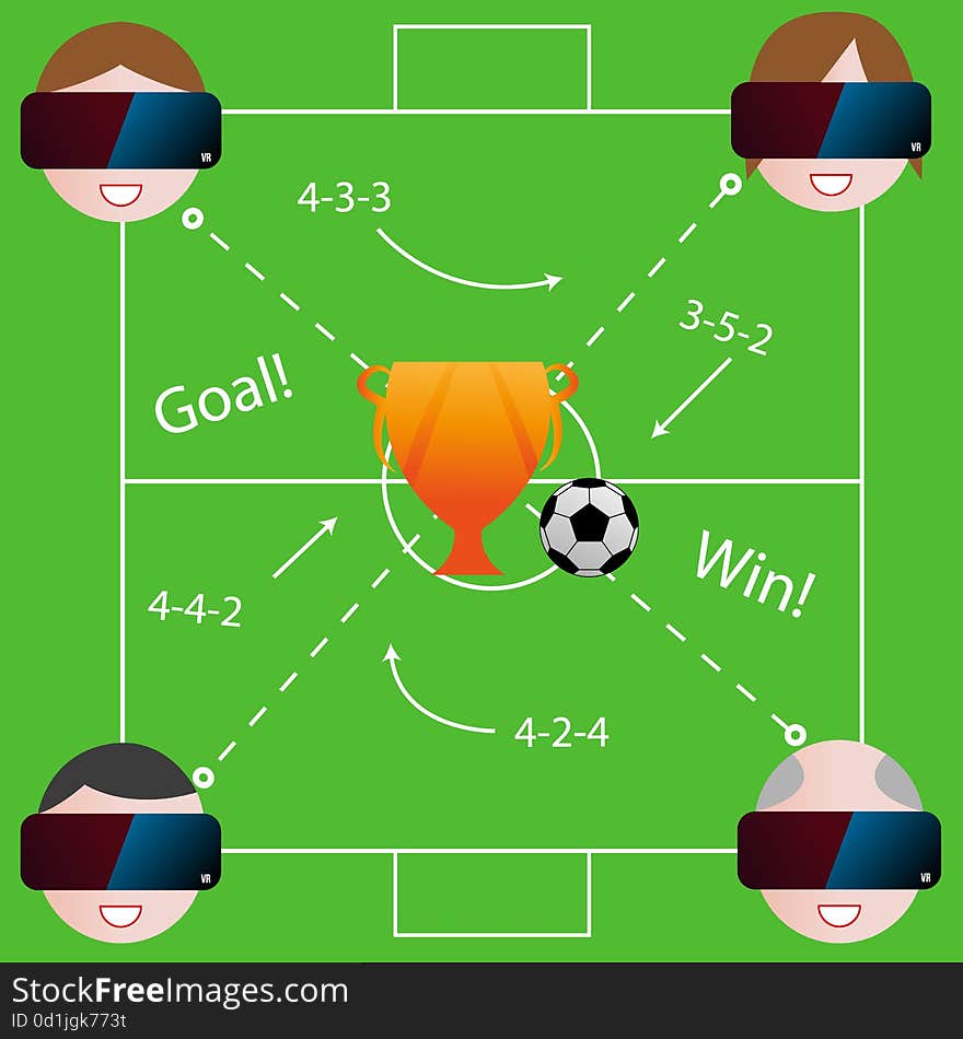 Football enjoy with Virtual Reality . Football enjoy with Virtual Reality .