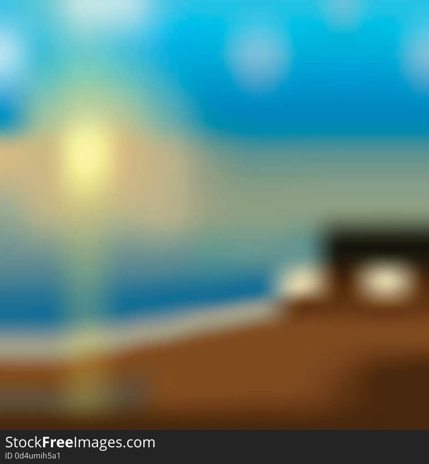 Summer background. Blurred beach vector.