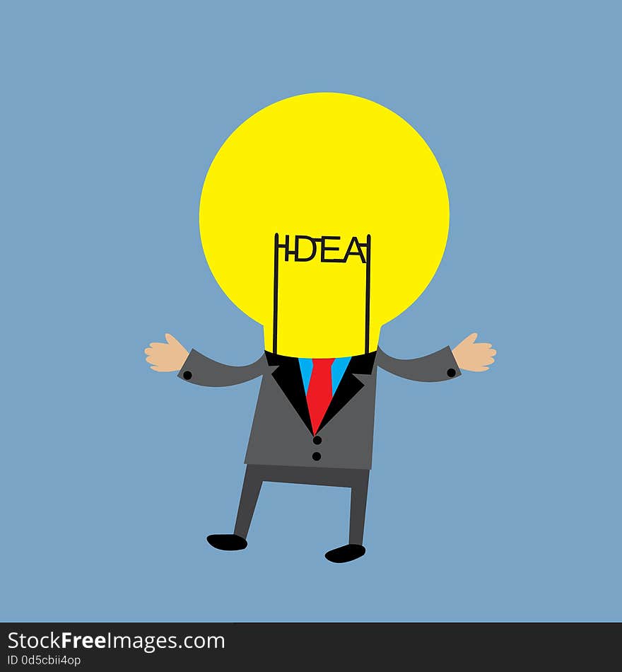 Bulb Head Businessman