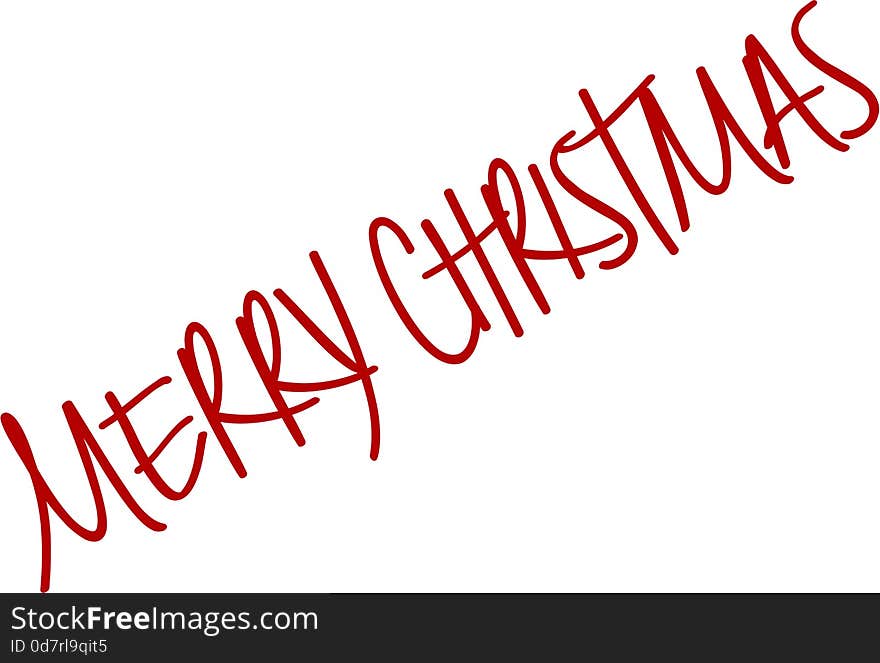 Merry Christmas writen in English written on a white Background