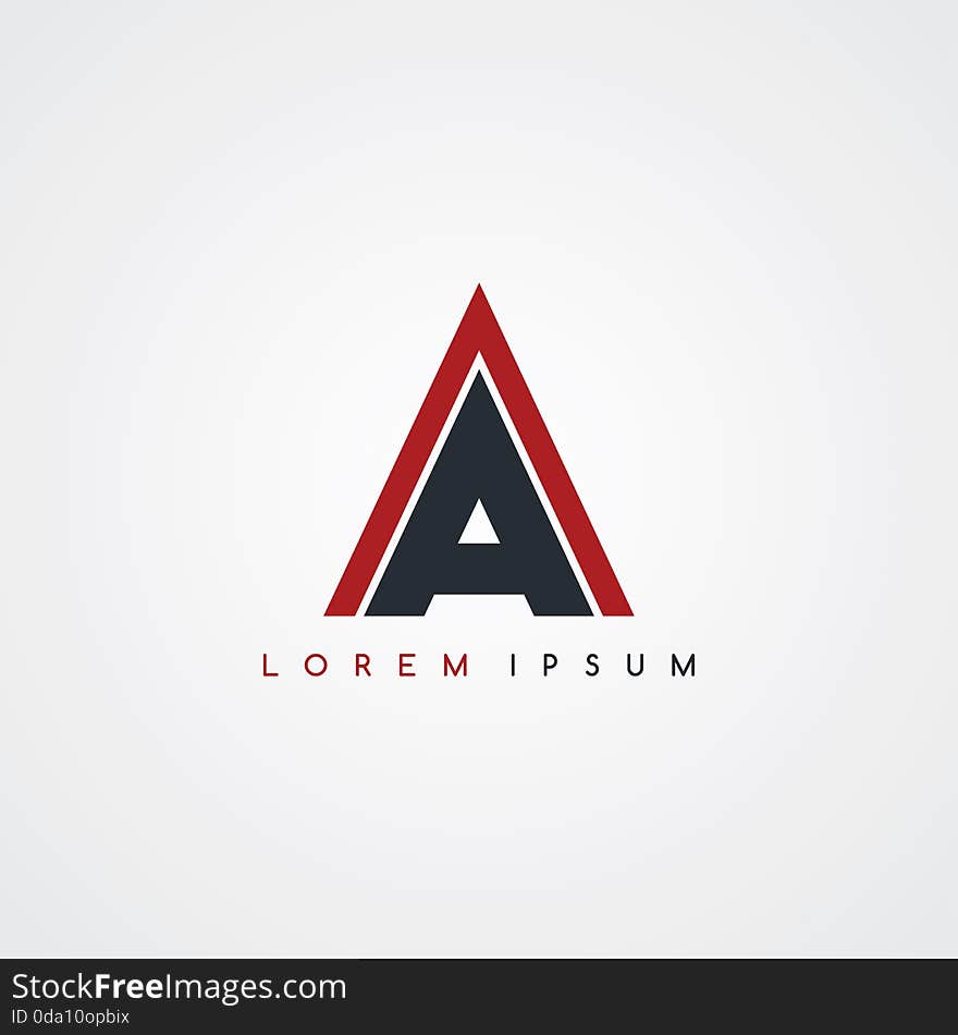 Initial letter linked uppercase logo black red in white background