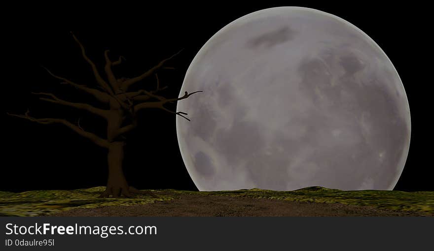 Spooky Halloween Moon background scene.