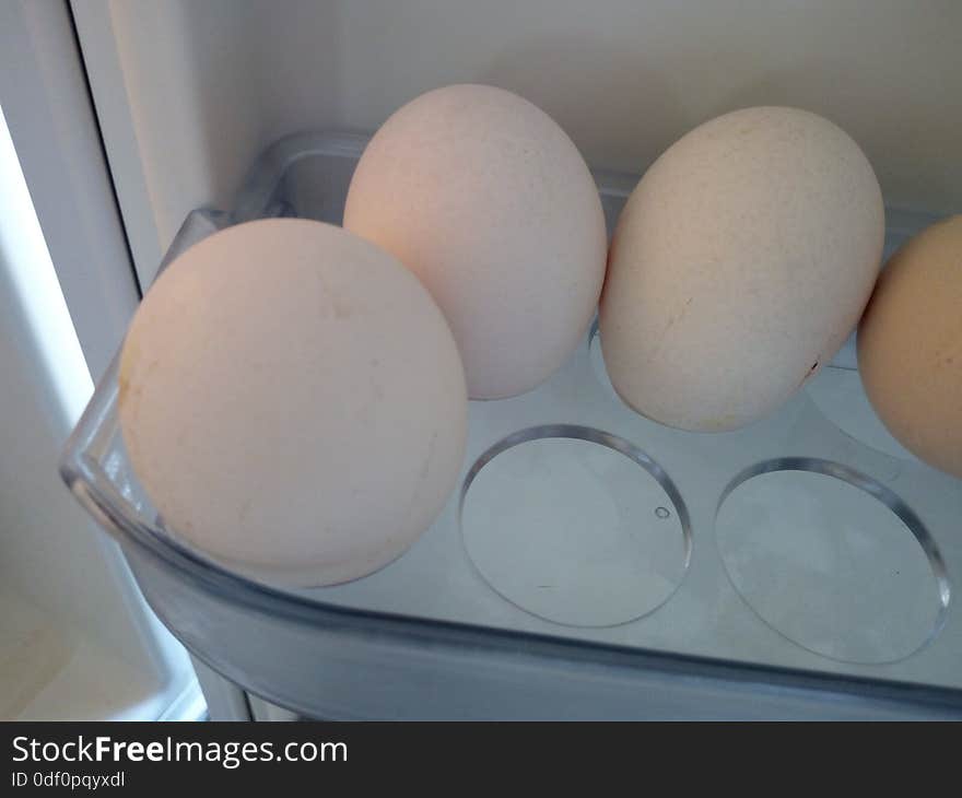 Four eggs in the fridge