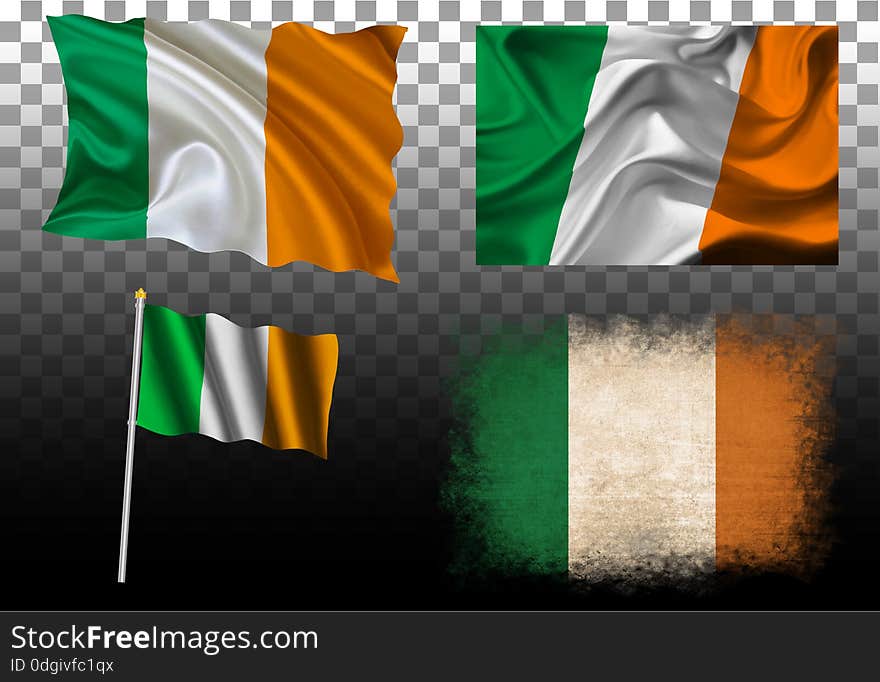 Set Of 4 Flags Of The Ireland