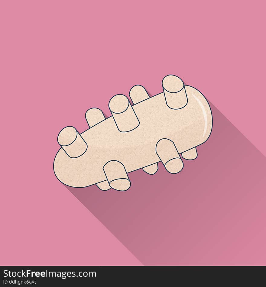 Hand drawn reflexology Thai hand massage tool. Flat icon, colored image with long shadow on pink background. Hand drawn reflexology Thai hand massage tool. Flat icon, colored image with long shadow on pink background.