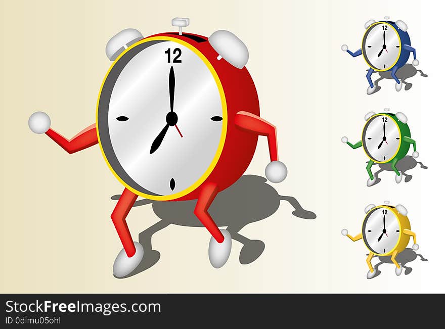 Illustration of a dancing clock. Additional vector illustration in EPS 10 available