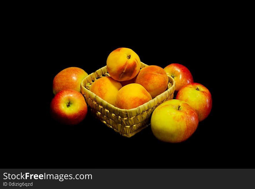 Summer fruit on a dark background