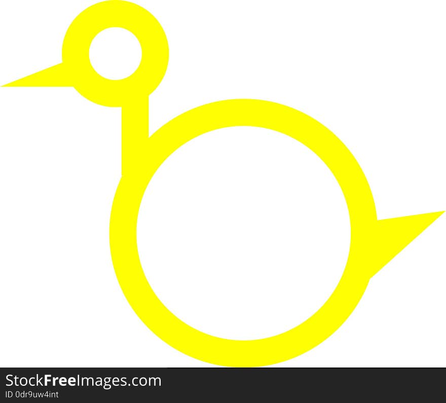 Isolate cute duck circle logo