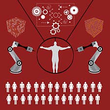 Technology Of Future, Human Printing. Stock Photos