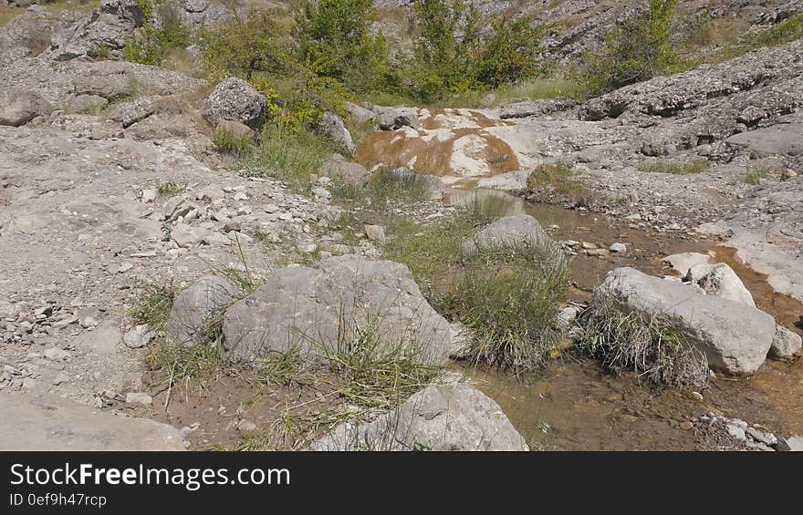 Mountain Stream Flowing Through Stones