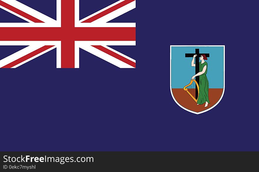 Flag of montserrat vector icon illustration