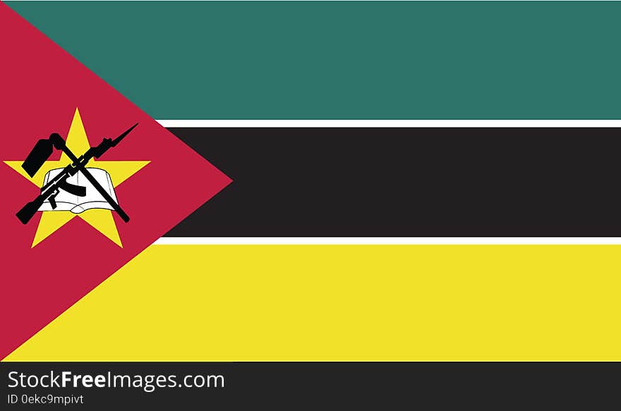 Flag of mozambigue vector icon illustration eps10