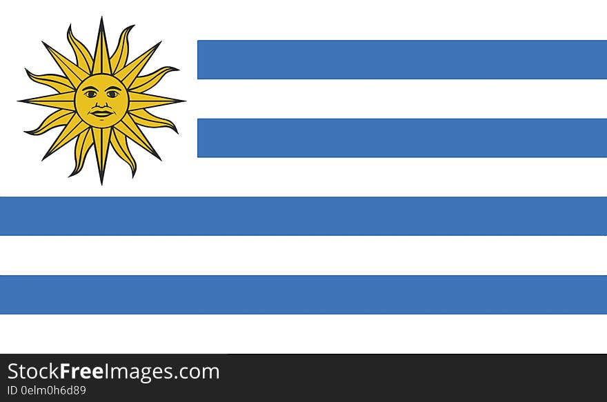 Flag of uruguay vector icon illustration