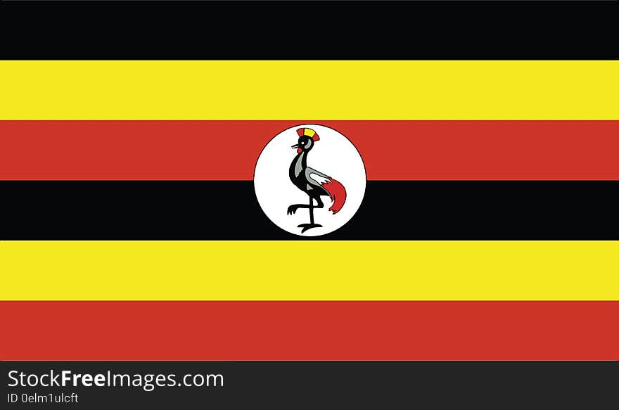 Flag of uganda vector icon illustration