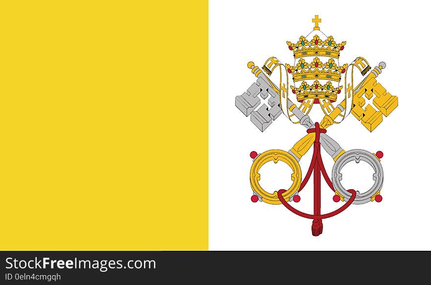 Flag of vatican city holy see vector icon illustration eps10