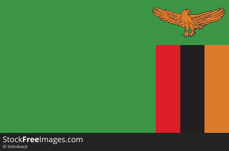 Flag Of Zambia Vector Icon Illustration