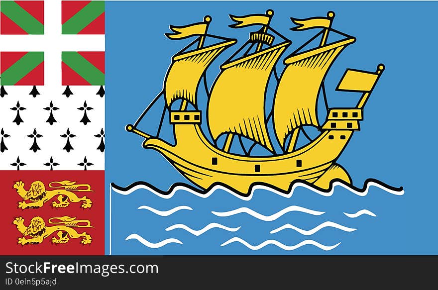 Flag Of Saint Pierre And Miquelon Vector Icon Illustration