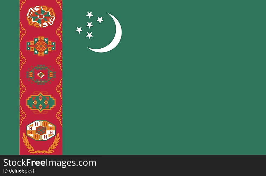 Flag of turkmenistan vector icon illustration