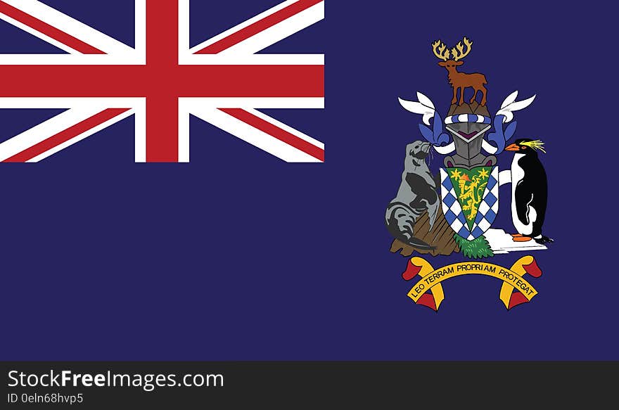 Flag of south georgia and the south sandwich islands vector icon illustration eps10