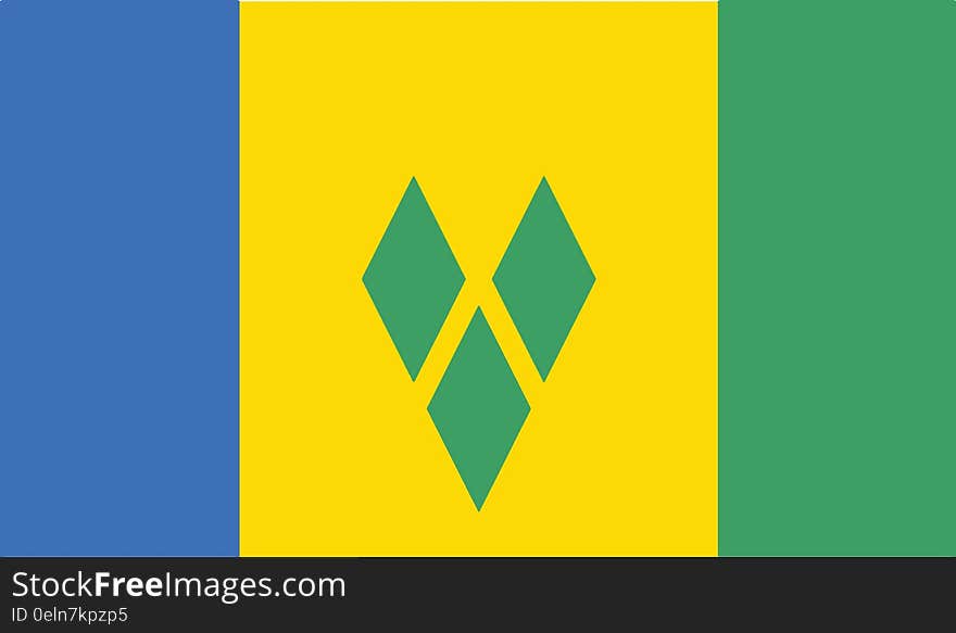 Flag of saint vincents and the grenadines vector icon illustration eps10