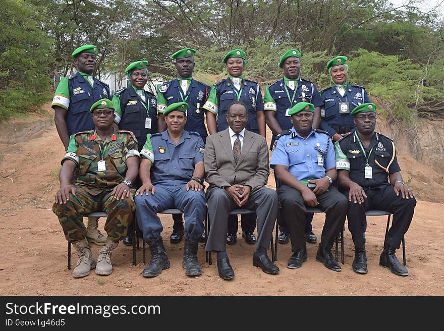 Special Representative of the Chairperson of the African Union Commission &#x28;SRCC&#x29; for Somalia, Ambassador Maman S. Sidikou, sits with AMISOM Police Commissioner, Anand Pillay, and Ghanian police officers pose for a group photograph during a ceremony in Mogadishu, Somalia, to mark her rotation out of the African Union Mission in Somalia on December 11, 2016. AMISOM Photo / Tobin Jones. Special Representative of the Chairperson of the African Union Commission &#x28;SRCC&#x29; for Somalia, Ambassador Maman S. Sidikou, sits with AMISOM Police Commissioner, Anand Pillay, and Ghanian police officers pose for a group photograph during a ceremony in Mogadishu, Somalia, to mark her rotation out of the African Union Mission in Somalia on December 11, 2016. AMISOM Photo / Tobin Jones