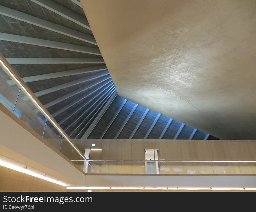 Interior of the Design Museum in London, housed in the former Commonwealth Institute building from the 1960s. Interior of the Design Museum in London, housed in the former Commonwealth Institute building from the 1960s.