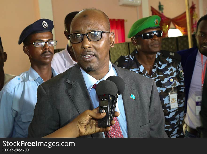 Dahir Admin Jesow, an MP-elect from HirShabelle State spaks at the polling center during the electoral process to choose members of the House of the People in Jowhar, Somalia on December 06, 2016. AMISOM Photo. Dahir Admin Jesow, an MP-elect from HirShabelle State spaks at the polling center during the electoral process to choose members of the House of the People in Jowhar, Somalia on December 06, 2016. AMISOM Photo