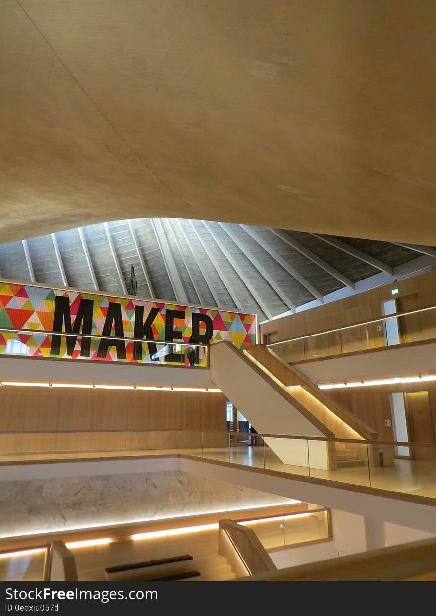 Interior of the Design Museum in London, housed in the former Commonwealth Institute building from the 1960s. Interior of the Design Museum in London, housed in the former Commonwealth Institute building from the 1960s.