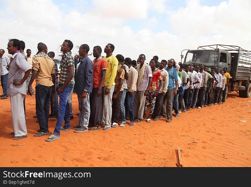 New recruits for the Interim Jubbaland Administration &#x28;IJA&#x29; line up for a security check at Kismayo Police Training School during vetting exercise in Somalia on December 21, 2016. AMISOM Photo/ Barut Mohamed. New recruits for the Interim Jubbaland Administration &#x28;IJA&#x29; line up for a security check at Kismayo Police Training School during vetting exercise in Somalia on December 21, 2016. AMISOM Photo/ Barut Mohamed