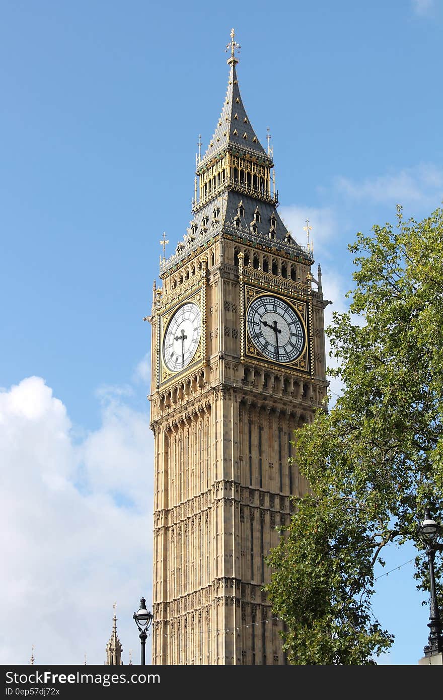 Big Ben Under Blue and White Sky during Daytime