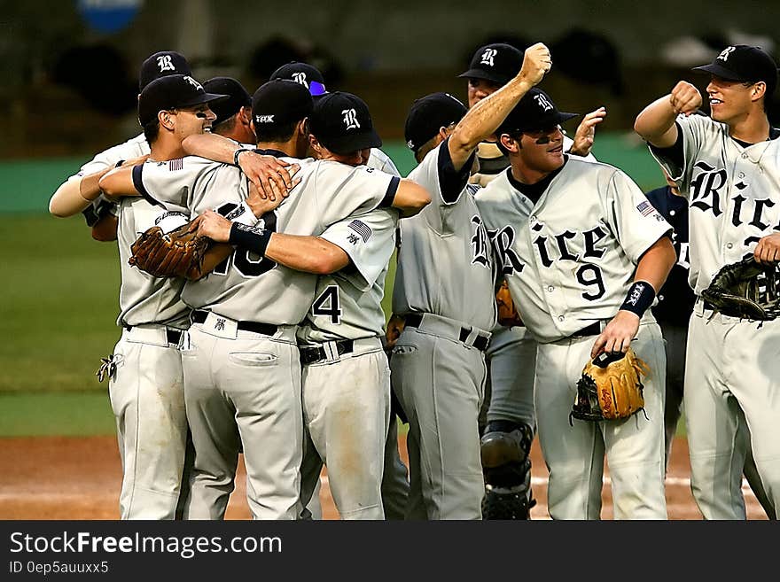 Group of Baseball Player Cheering