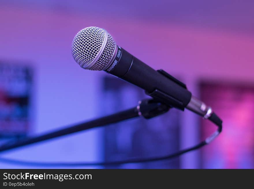 Shallow Focus Photography of Black Microphone